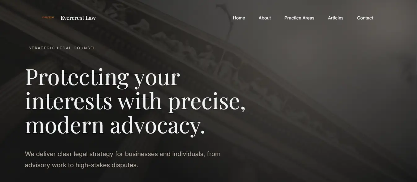 Lawfirmo legal website preview