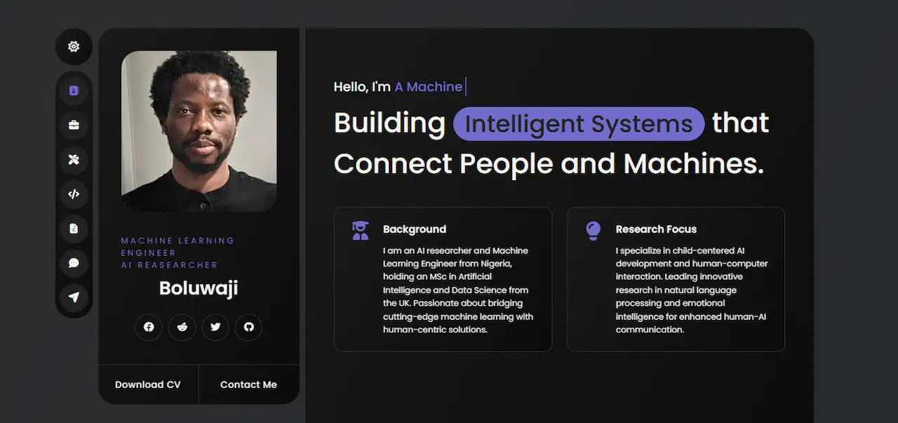 Wajinimi portfolio homepage preview